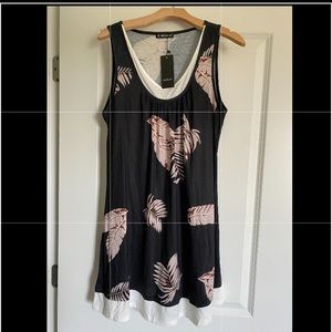 NWT SHEILAY BLACK COMBO FLORAL DRESS SIZE L